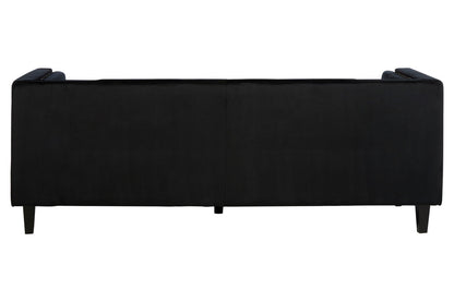Felisa 3 Seat Black Velvet Sofa - Image 4
