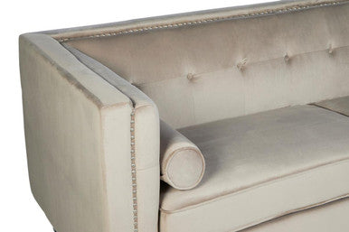 3 Seater Mink Velvet Sofa, Felisa