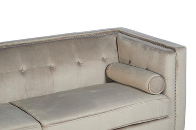 Felisa 3 Seat Mink Velvet Sofa.