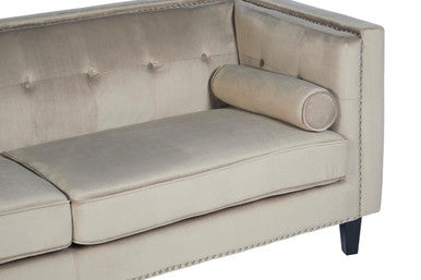 3 Seater Mink Velvet Sofa, Felisa