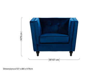 Ferris Navy Velvet Chair