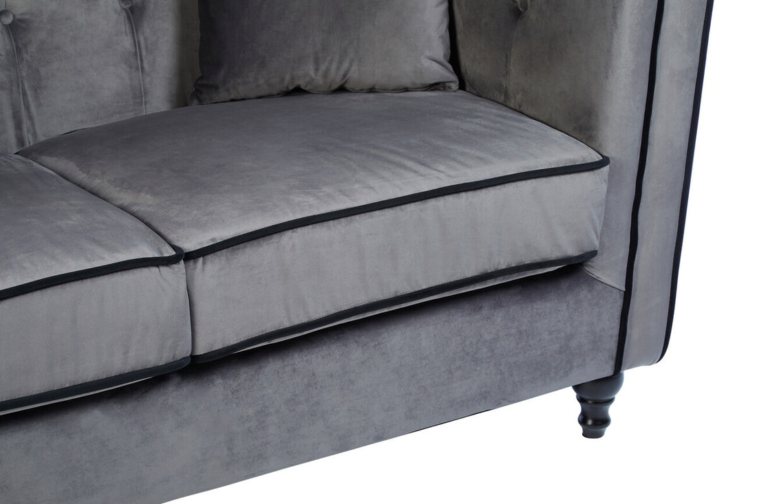 Ferris Grey Velvet 2 Seat Sofa - Image 6