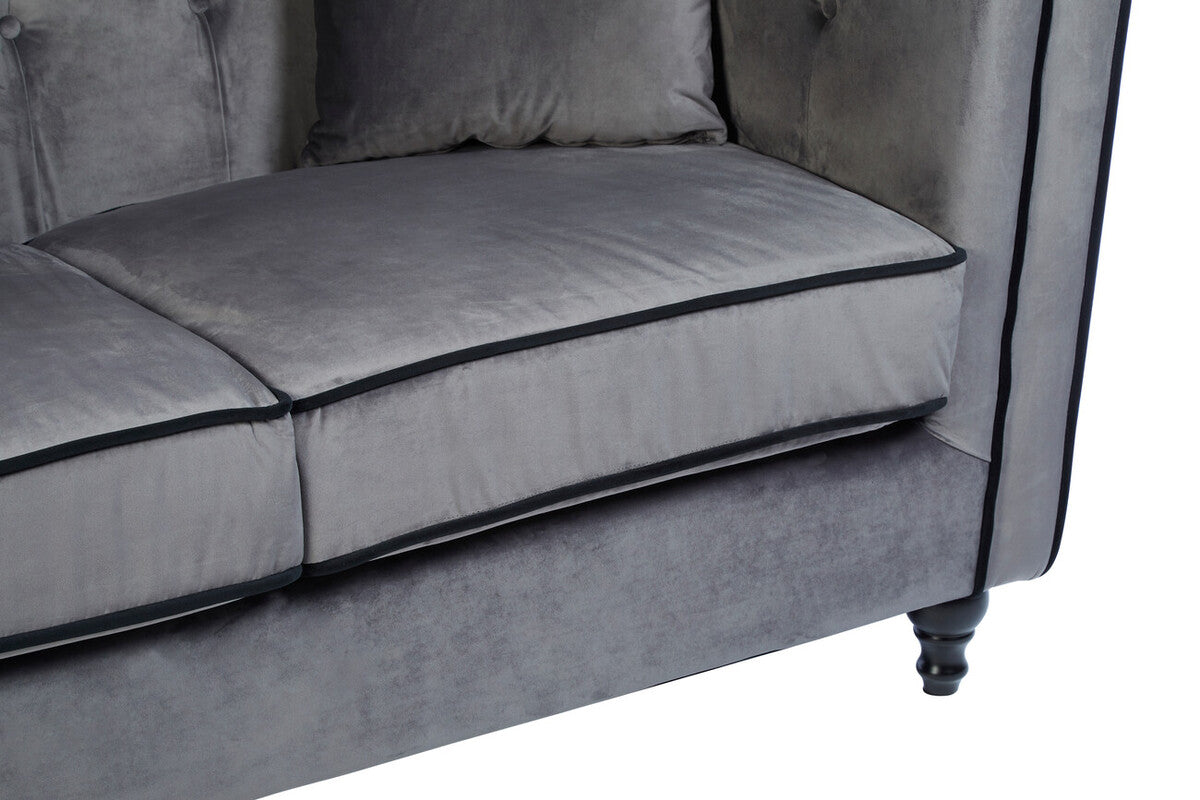 Ferris Grey Velvet 2 Seat Sofa