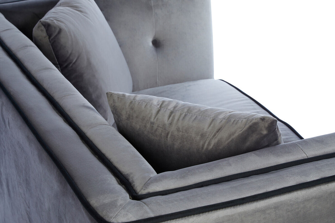Ferris Grey Velvet 2 Seat Sofa - Image 7