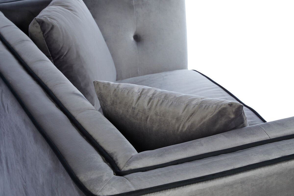 Ferris Grey Velvet 2 Seat Sofa