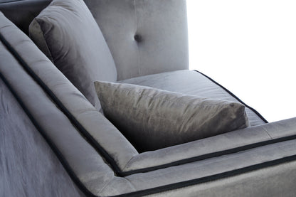 Ferris Grey Velvet 2 Seat Sofa