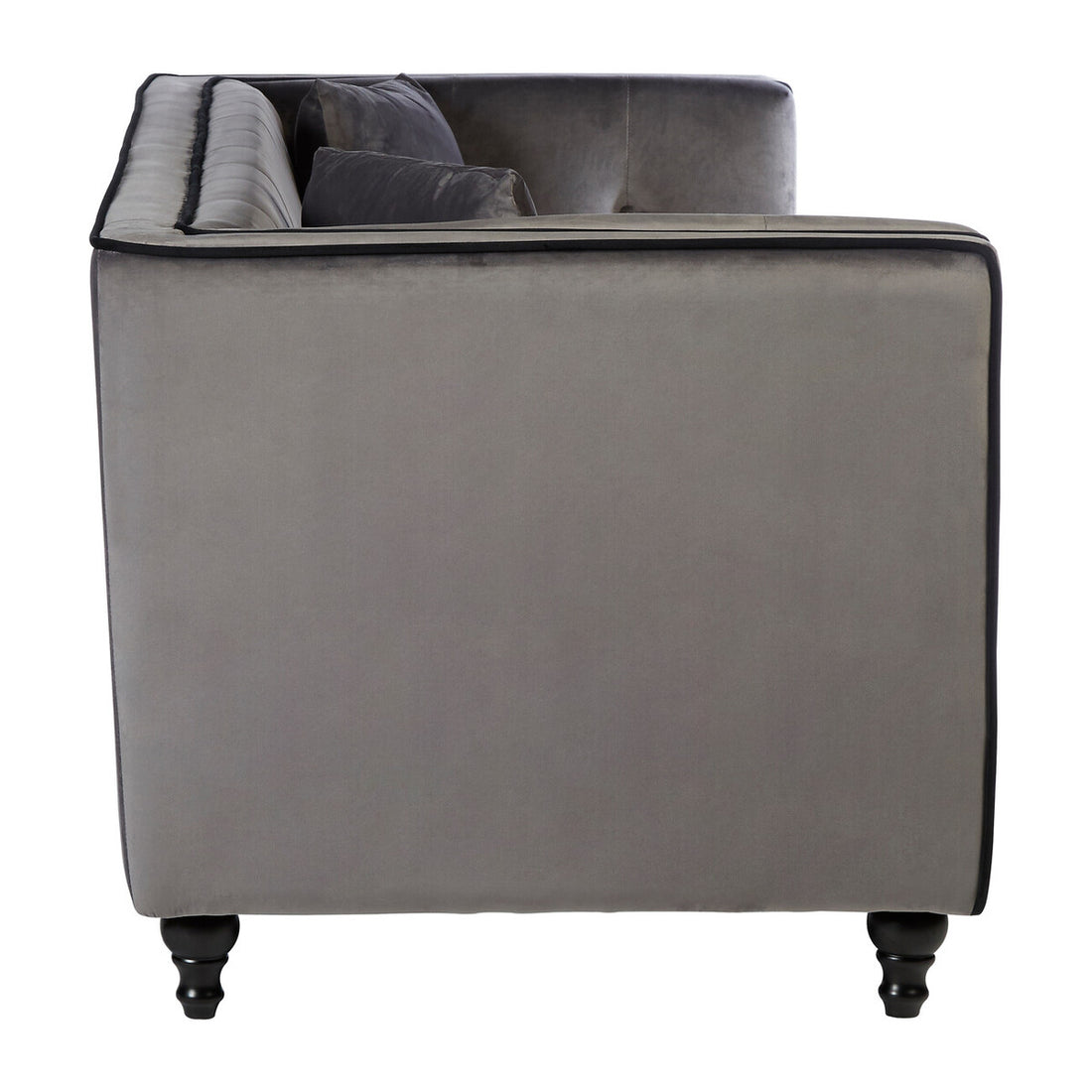 3 Seater Grey Velvet Sofa, Ferris