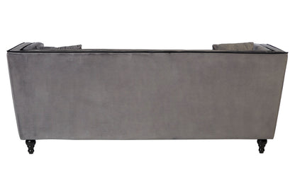 Ferris 3 Seat Grey Velvet Sofa