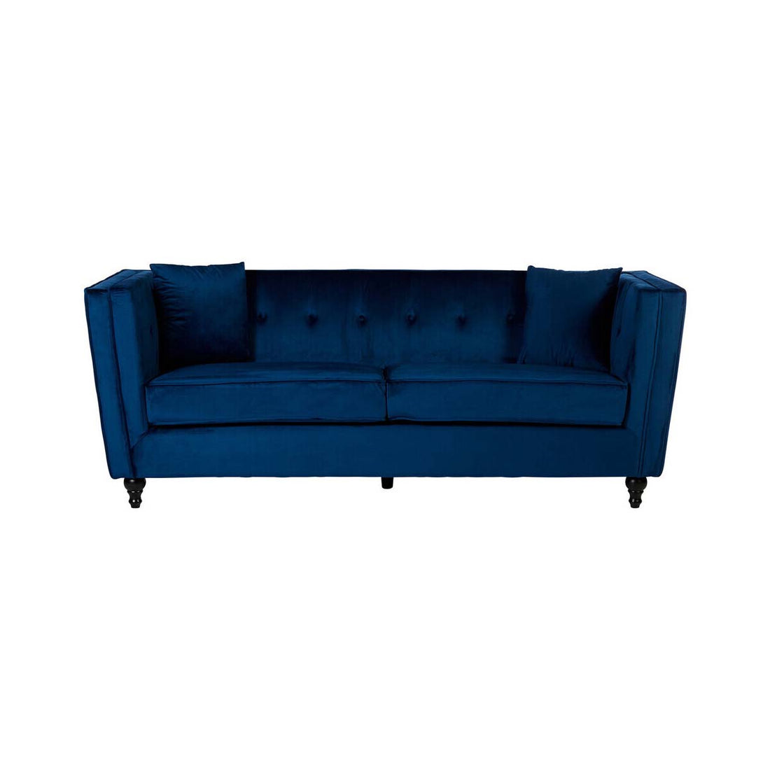 Ferris Three Seater Navy Blue Velvet Sofa