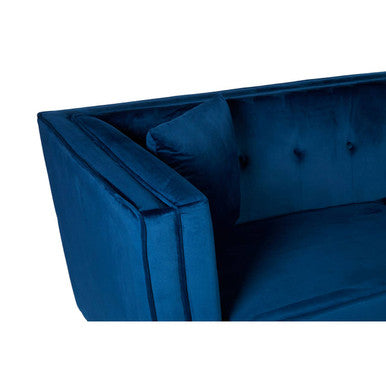 3 Seater Navy Blue Velvet Sofa, Ferris - image 5