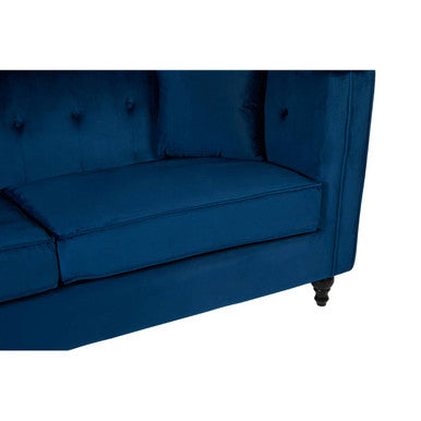 3 Seater Navy Blue Velvet Sofa, Ferris - image 7