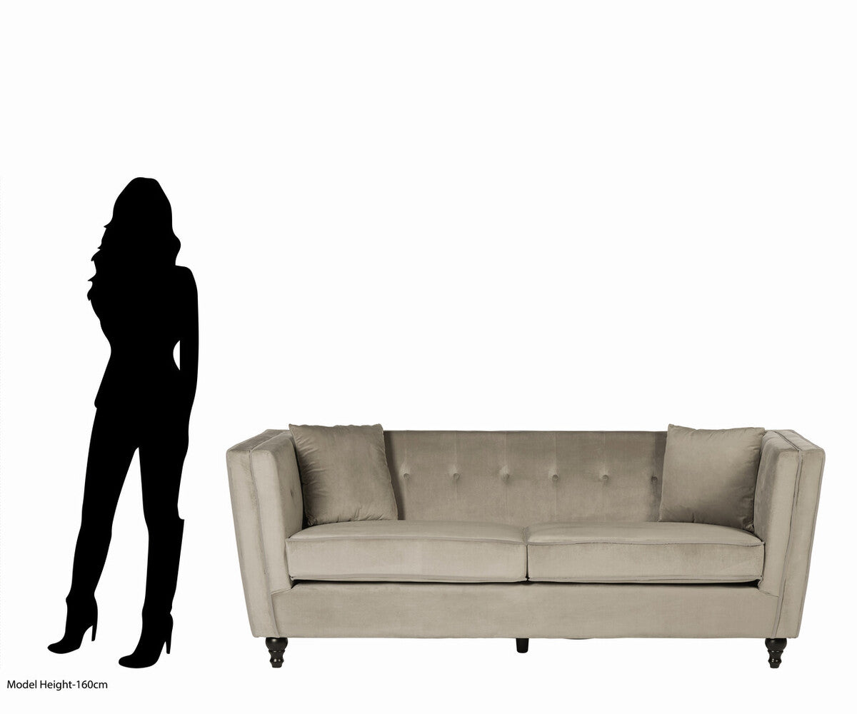 Ferris 3 Seat Mink Velvet Sofa