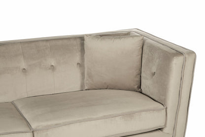 Ferris 3 Seat Mink Velvet Sofa