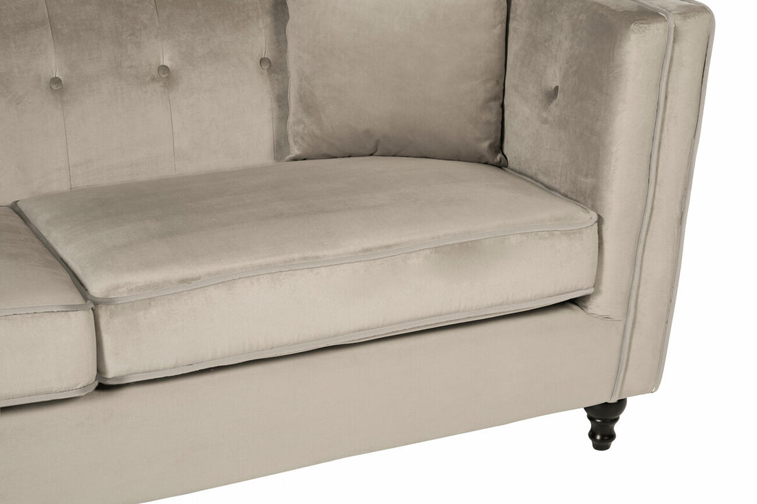 3 Seater Mink Velvet Sofa, Ferris