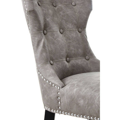 Daxton Grey Leather Effect Dining Chair