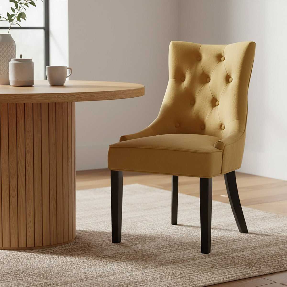 Daxton Ochre Velvet Dining Chair - image 3