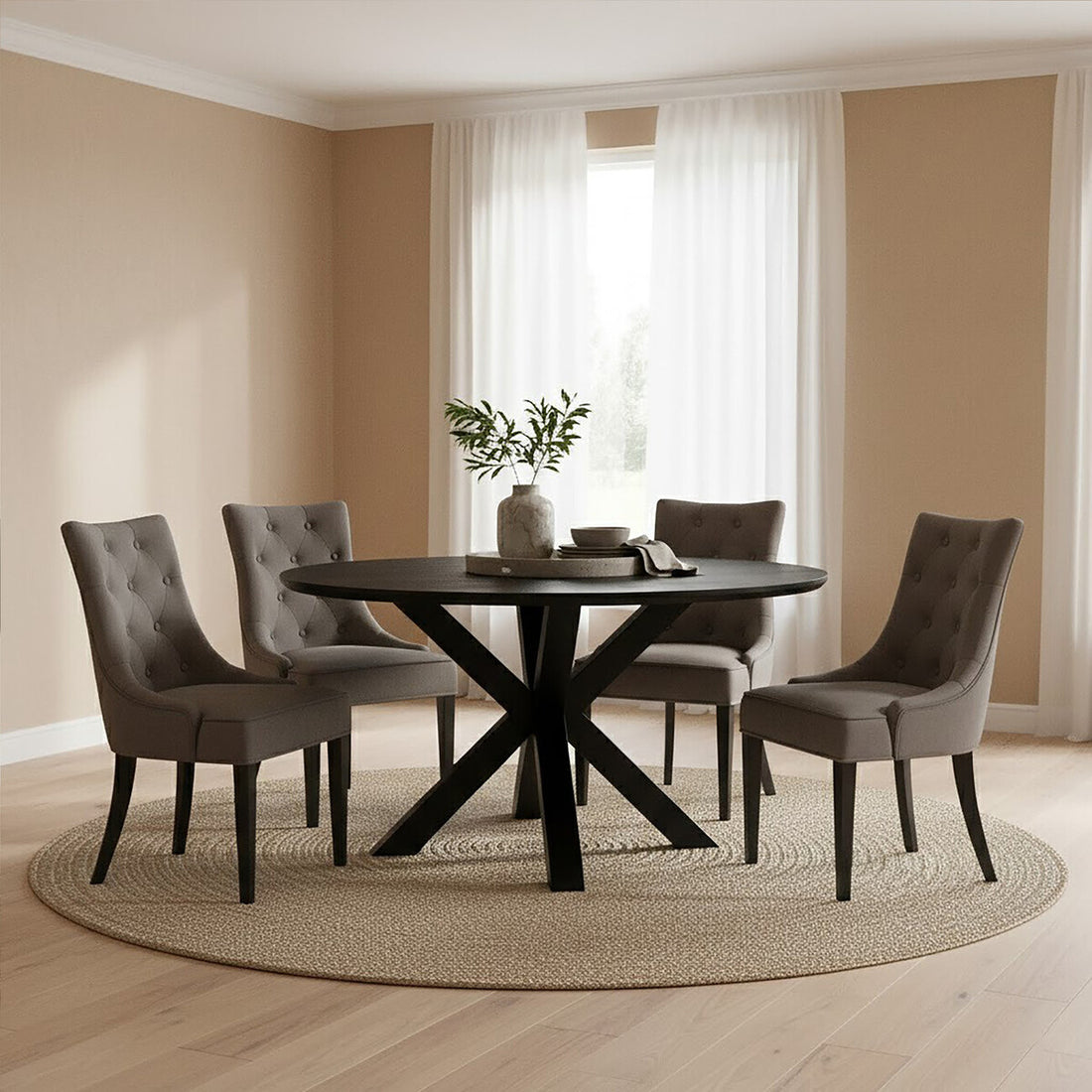 Daxton Storm Grey Velvet Dining Chair