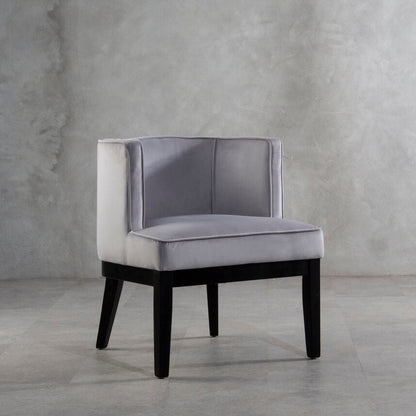 Daxton Light Grey Velvet Curved Back Chair