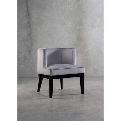 Daxton Light Grey Velvet Rounded Chair