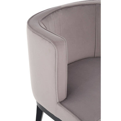 Daxton Light Grey Velvet Rounded Chair