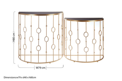 Faiza Set of 2 Art Deco Console Tables