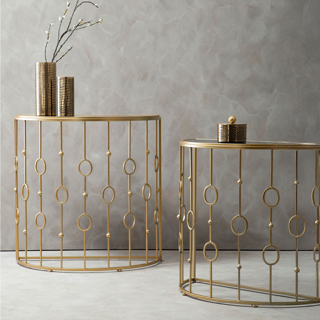 Faiza Set of 2 Art Deco Console Tables