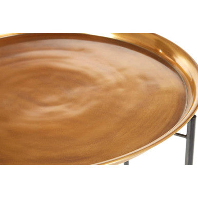 Hege Large Brass And Black Finish Side Table