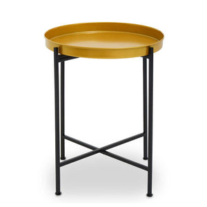 Hege Brass and Black Finish Small Tray Side Table