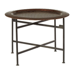 Hege Crocodile Texture Copper Finish Round Side Table
