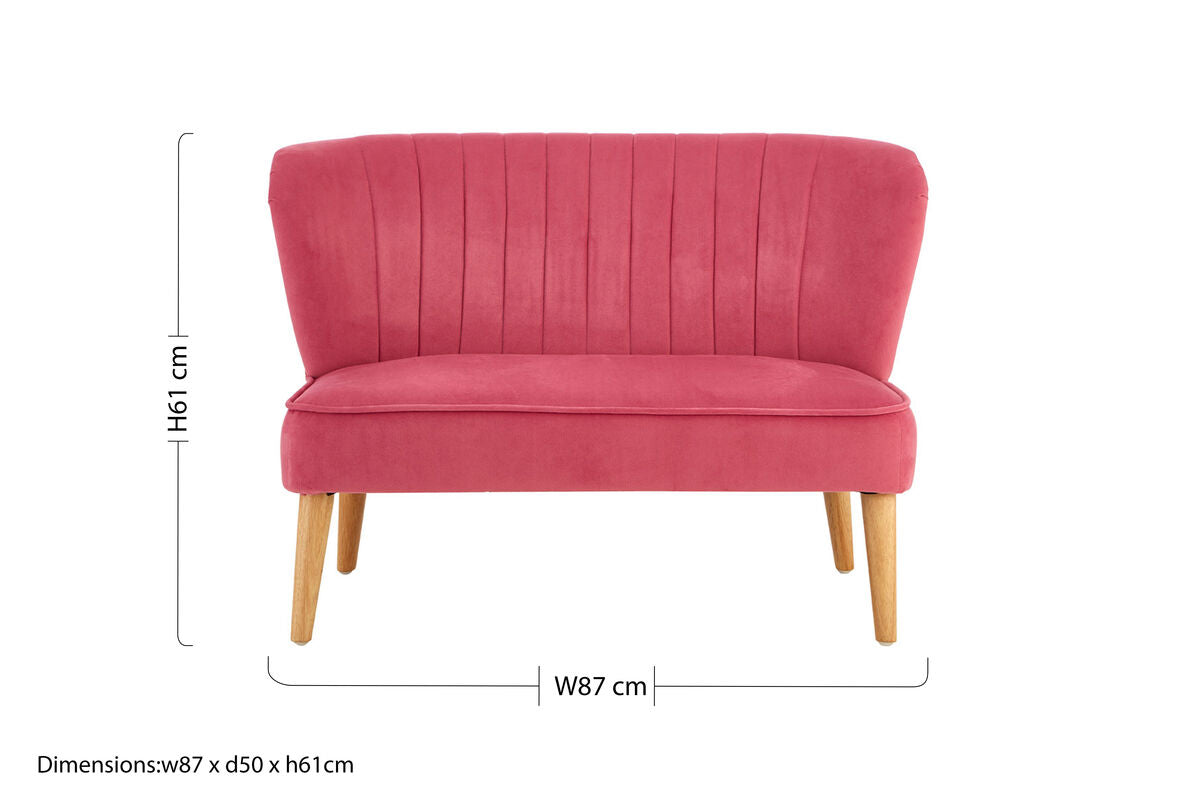 Mia 2 Seat Pink Velvet Kids Sofa