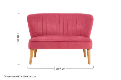 Mia 2 Seat Pink Velvet Kids Sofa