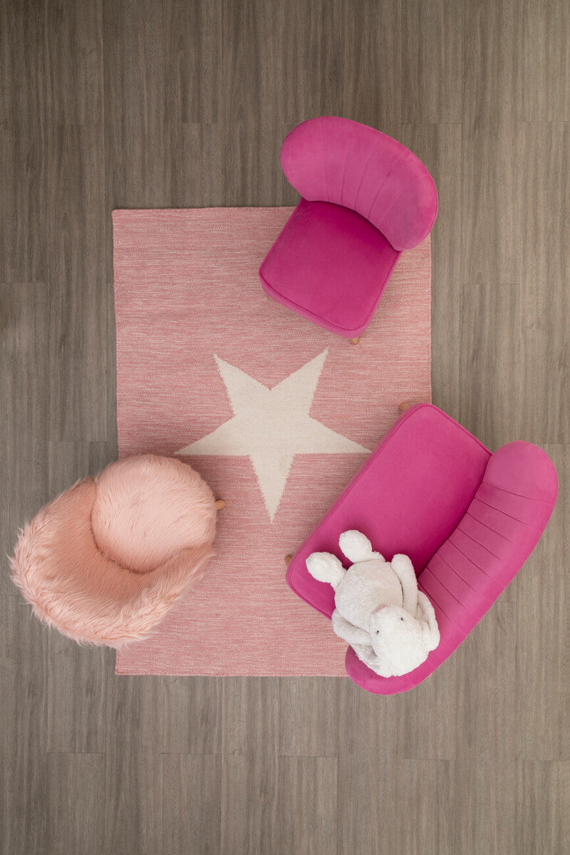 Mia Pink Velvet Kids Chair