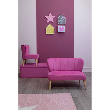 Mia Pink Velvet Kids Chair