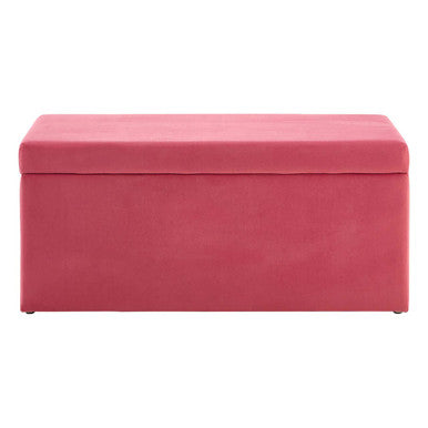 Mia Pink Velvet Kids Ottoman