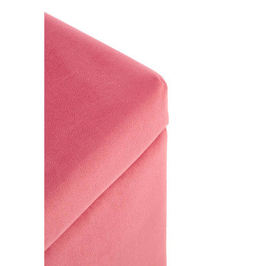 Mia Pink Velvet Kids Ottoman
