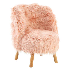 Kids Pink Faux Fur Chair