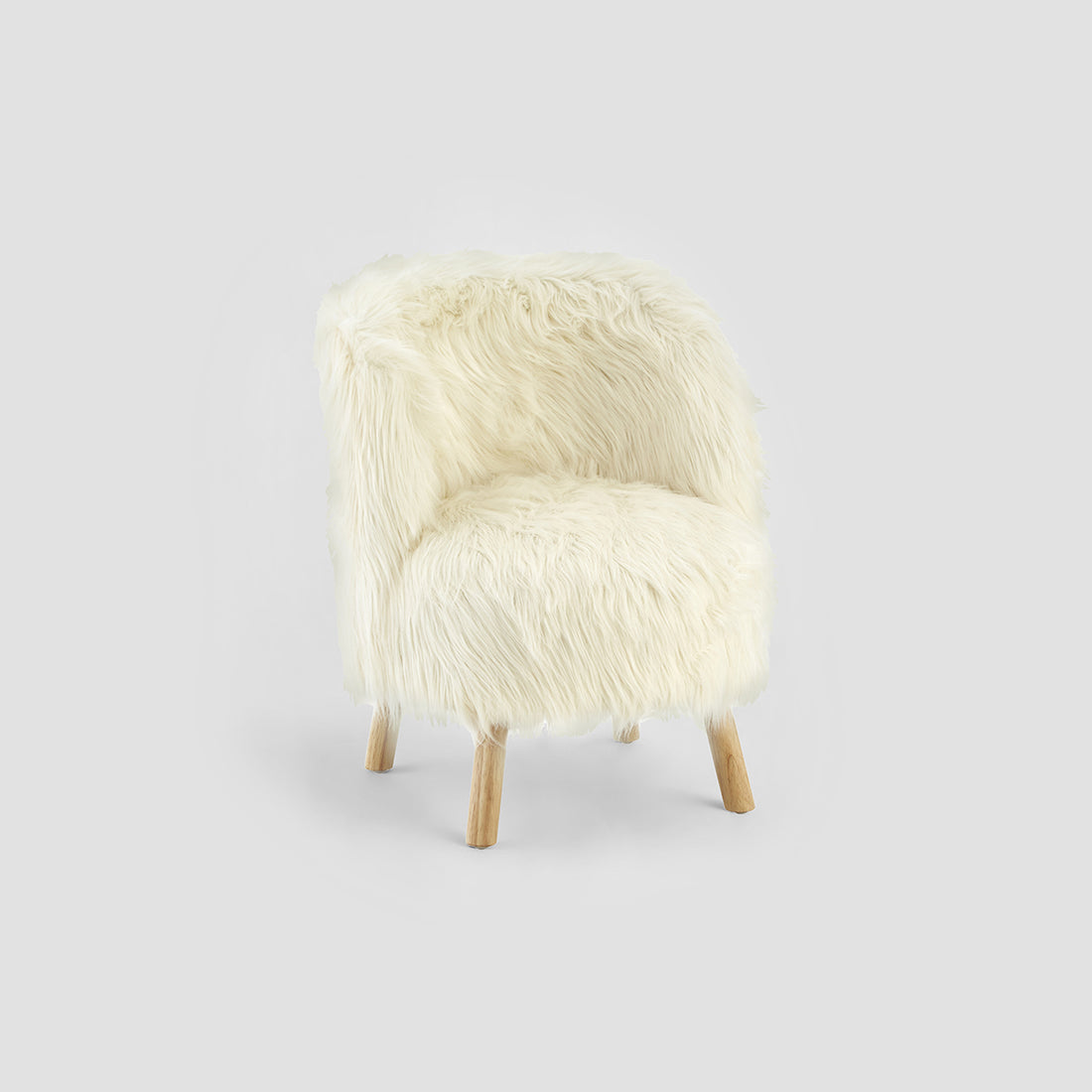 Kids White Faux Fur Chair
