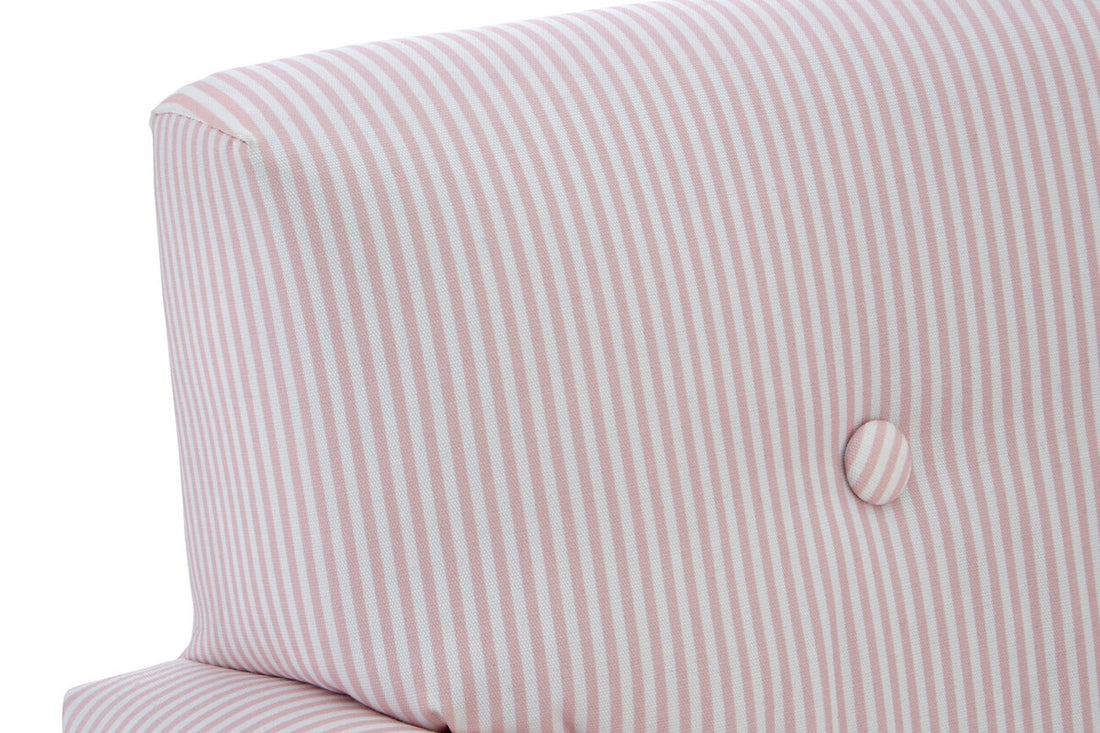 Kids Pink And White Stripe Rocker With Footstool