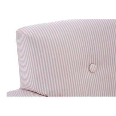 Kids Pink And White Stripe Rocker With Footstool