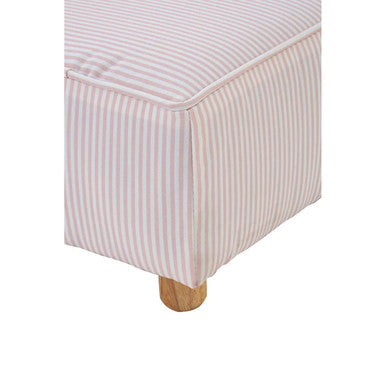 Kids Pink And White Stripe Rocker With Footstool