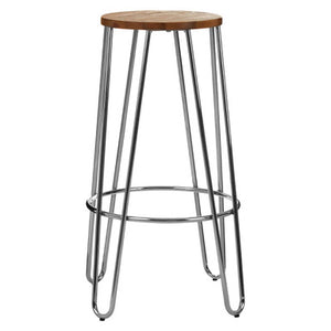 District Chrome Hairpin Stool