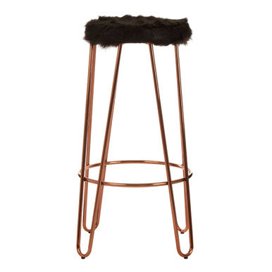 District Faux Fur Hairpin Bar Stool