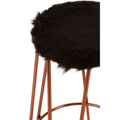 District Faux Fur Hairpin Bar Stool