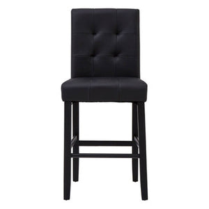 Regents Park Black Leather Effect High Back Bar Chair