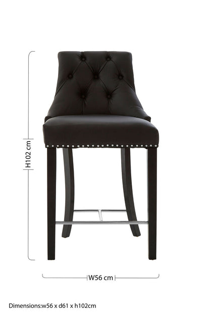 Regents Park Black Faux Leather Bar Chair