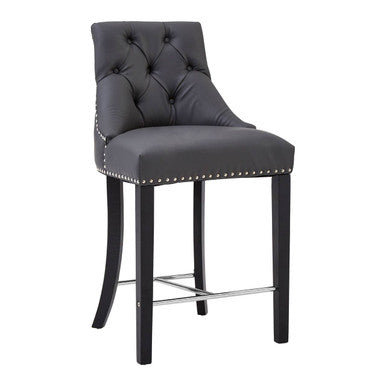 Regents Park Grey Faux Leather Bar Chair
