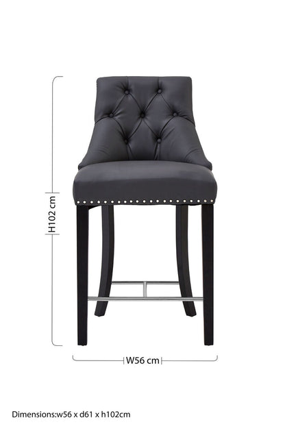 Regents Park Grey Faux Leather Bar Chair