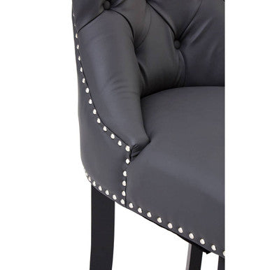 Regents Park Grey Faux Leather Bar Chair