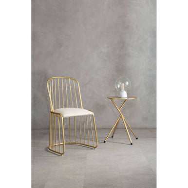 Lexi Chair With White Linen Seat