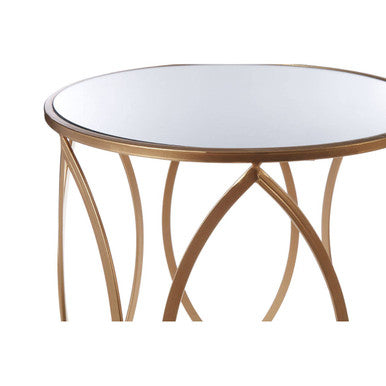 Arcana Set Of Two Gold Finish Side Tables.
